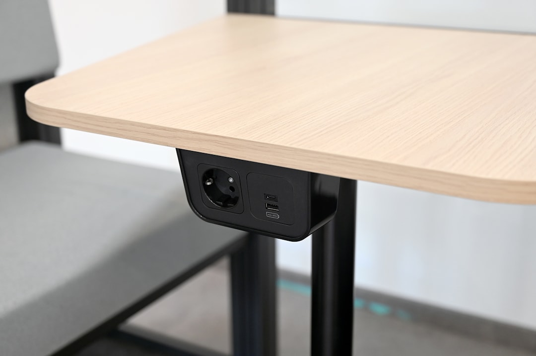 Black socket with USB charger 65 watts under table mounting